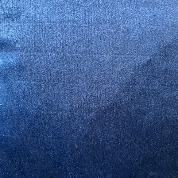 Blue Velvet Decorative Throw Pillow with Gold Zipper - Picture 5 of 7